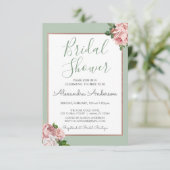 バラ金ゴールドとセージフローラブライダルシャワー 招待状 (スタンド正面)