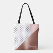 バラ金ゴールドとドット トートバッグ (裏面)