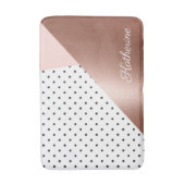 バラ金ゴールドとドット バスマット (正面縦)