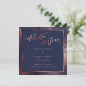 バラ金ゴールドとネイビーブルーマーブル祝と米国 招待状 (スタンド正面)