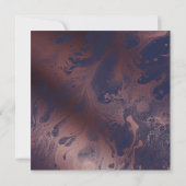 バラ金ゴールドとネイビーブルーマーブル祝と米国 招待状 (裏面)