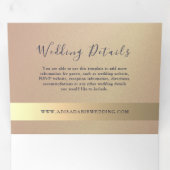 バラ金ゴールドとネイビー結婚ズ3倍招待状 三つ折り招待状 (内部最初)