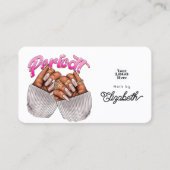 バラ金ゴールドとピンクのアフリカ系アメリカネイルサロン 名刺 (正面)