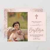 バラ金ゴールドとピンクの写真ガールバプテスマ ポストカード (正面/裏面)