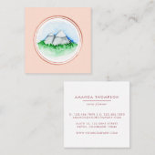 バラ金ゴールドとピンクイベントプランナーソーシャルメディアのアイコン スクエア名刺 (正面/裏面)