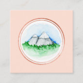 バラ金ゴールドとピンクイベントプランナーソーシャルメディアのアイコン スクエア名刺 (正面)