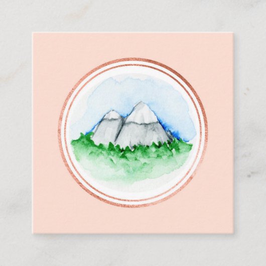 バラ金ゴールドとピンクイベントプランナーソーシャルメディアのアイコン スクエア名刺 (正面)