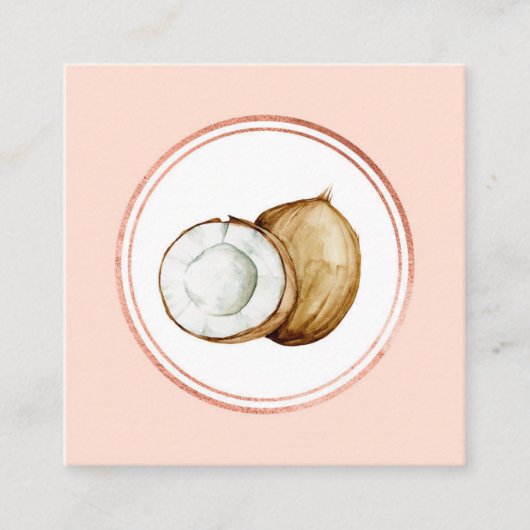 バラ金ゴールドとピンクイベントプランナーソーシャルメディアのアイコン スクエア名刺 (正面)