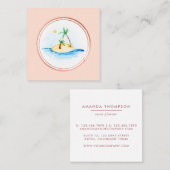 バラ金ゴールドとピンクイベントプランナーソーシャルメディアのアイコン スクエア名刺 (正面/裏面)