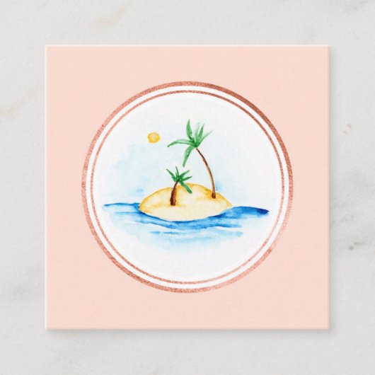 バラ金ゴールドとピンクイベントプランナーソーシャルメディアのアイコン スクエア名刺 (正面)