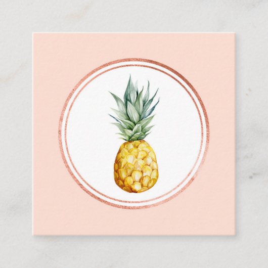 バラ金ゴールドとピンクイベントプランナーソーシャルメディアのアイコン スクエア名刺 (正面)