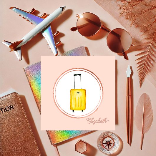 バラ金ゴールドとピンクイベントプランナーソーシャルメディアのアイコン スクエア名刺