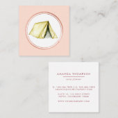 バラ金ゴールドとピンクイベントプランナーソーシャルメディアのアイコン スクエア名刺 (正面/裏面)