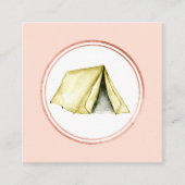 バラ金ゴールドとピンクイベントプランナーソーシャルメディアのアイコン スクエア名刺 (正面)