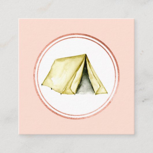 バラ金ゴールドとピンクイベントプランナーソーシャルメディアのアイコン スクエア名刺 (正面)