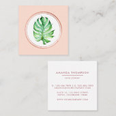 バラ金ゴールドとピンクイベントプランナーソーシャルメディアのアイコン スクエア名刺 (正面/裏面)