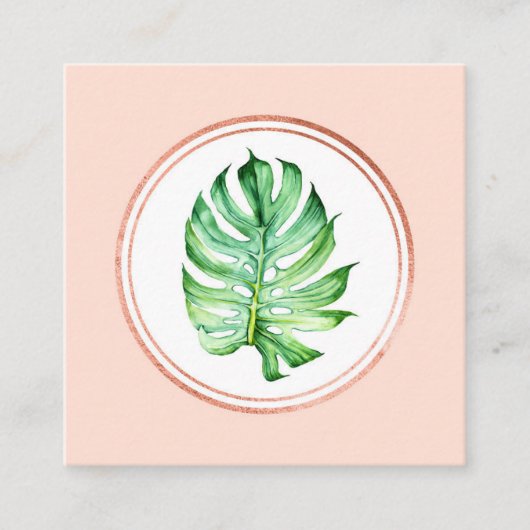 バラ金ゴールドとピンクイベントプランナーソーシャルメディアのアイコン スクエア名刺 (正面)