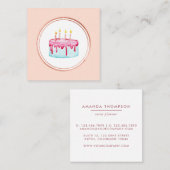 バラ金ゴールドとピンクイベントプランナーソーシャルメディアのアイコン スクエア名刺 (正面/裏面)