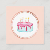 バラ金ゴールドとピンクイベントプランナーソーシャルメディアのアイコン スクエア名刺 (正面)