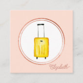 バラ金ゴールドとピンクイベントプランナーソーシャルメディアのアイコン スクエア名刺 (正面)