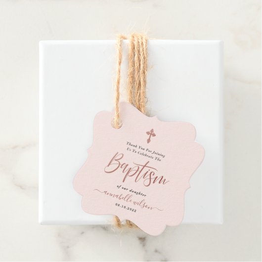 バラ金ゴールドとピンクガールバプテスマありがとう フェイバータグ (インサイチュ)