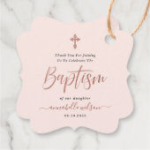 バラ金ゴールドとピンクガールバプテスマありがとう フェイバータグ (裏面)