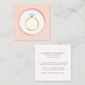 バラ金ゴールドとピンクダイヤモンドウェディングプランナー スクエア名刺 (正面/裏面)