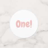 バラ金ゴールドとピンクバルーン第1誕生日 コンフェッティ (スモール正面)