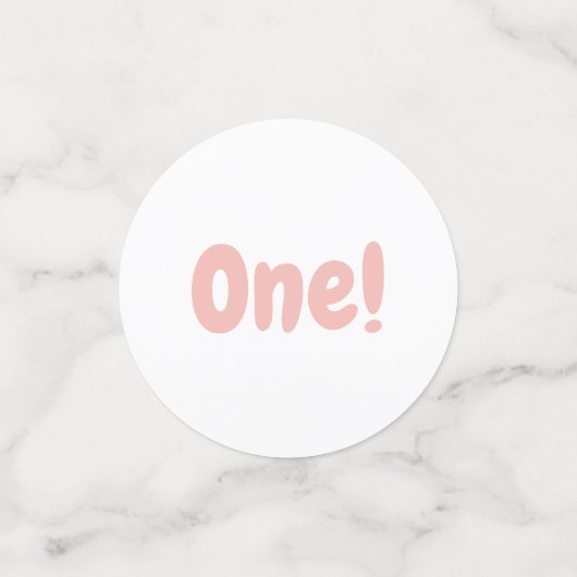 バラ金ゴールドとピンクバルーン第1誕生日 コンフェッティ (スモール正面)