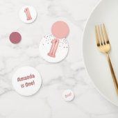 バラ金ゴールドとピンクバルーン第1誕生日 コンフェッティ (グループ)