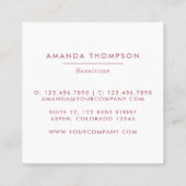 バラ金ゴールドとピンクビューティシアンソーシャルメディアのアイコン スクエア名刺 (裏面)