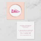 バラ金ゴールドとピンクフィットネスインストラクターメディアアイコン スクエア名刺 (正面/裏面)