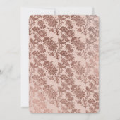 バラ金ゴールドとピンクフォイルフローラ結婚バラ 招待状 (裏面)