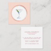 バラ金ゴールドとピンクホスピタリティソーシャルメディアのアイコン スクエア名刺 (正面/裏面)