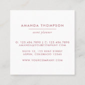 バラ金ゴールドとピンクホスピタリティソーシャルメディアのアイコン スクエア名刺 (裏面)