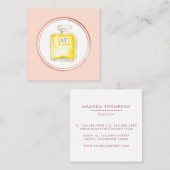 バラ金ゴールドとピンクメイクアップアーティストソーシャルメディアのアイコン スクエア名刺 (正面/裏面)