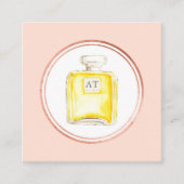 バラ金ゴールドとピンクメイクアップアーティストソーシャルメディアのアイコン スクエア名刺 (正面)