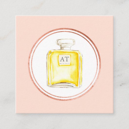 バラ金ゴールドとピンクメイクアップアーティストソーシャルメディアのアイコン スクエア名刺 (正面)