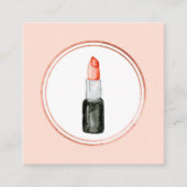 バラ金ゴールドとピンクメイクアップアーティストソーシャルメディアのアイコン スクエア名刺 (正面)