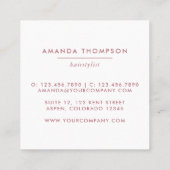 バラ金ゴールドとピンクユニコーンヘアスタイリストメディアアイコン スクエア名刺 (裏面)