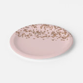 バラ金ゴールドとピンク紙プレート ペーパープレート (アングル)