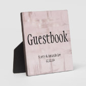 バラ金ゴールドとピンク結婚のテーブル フォトプラーク (正面)