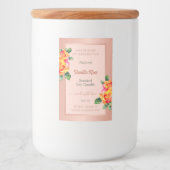 バラ金ゴールドとピンク製品ラベルキャンドル美しい&ブランド フードラベル (正面)