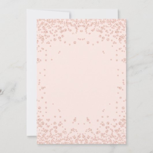 バラ金ゴールドとピンク60歳誕生日パーティーの招待 招待状 (裏面)