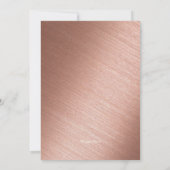 バラ金ゴールドとフェイクグリッターフローラスウィート16 招待状 (裏面)