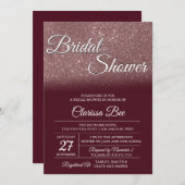 バラ金ゴールドとブライダルシャワーの招待 招待状 (正面/裏面)