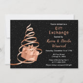 バラ金ゴールドとブラッククリスマスプレゼント交換 招待状 (正面)