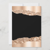 バラ金ゴールドとブラックグラムティアーズ新年のパーティー 招待状 (裏面)