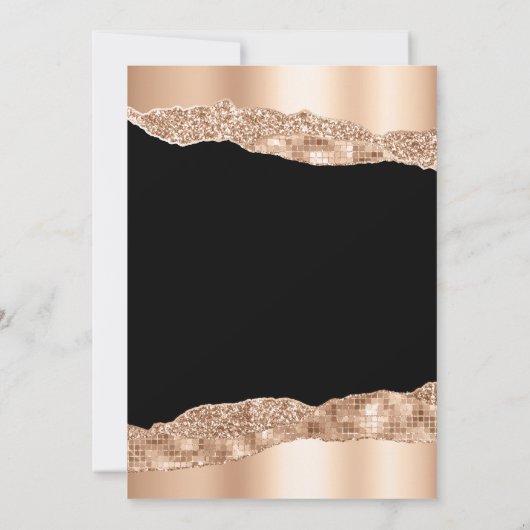 バラ金ゴールドとブラックグラムティアーズ新年のパーティー 招待状 (裏面)