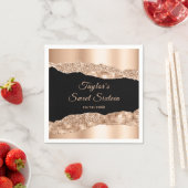 バラ金ゴールドとブラックグラムティアーズSweet sixteen スタンダードカクテルナプキン (インサイチュ)